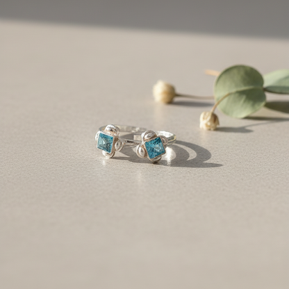 Blue Gemstone Toe Rings