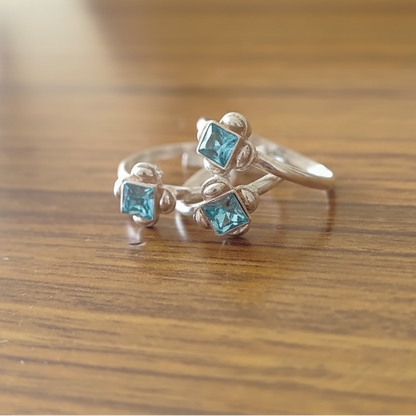 Blue Gemstone Toe Rings