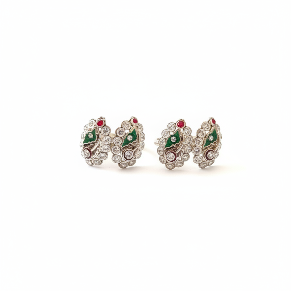 Meenakari Paisley Toe Rings