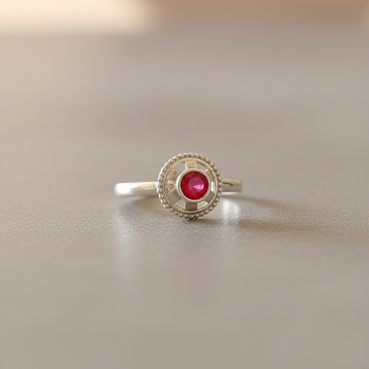 Red Stone Toe Ring