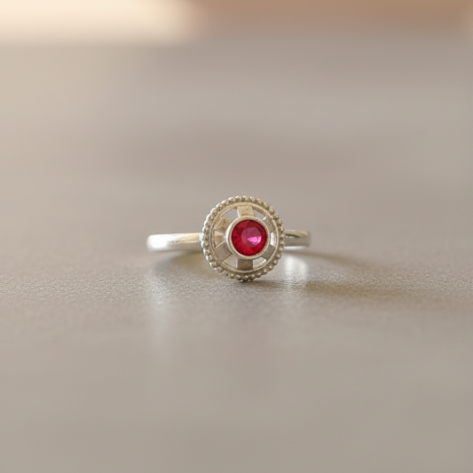 Red Stone Toe Ring
