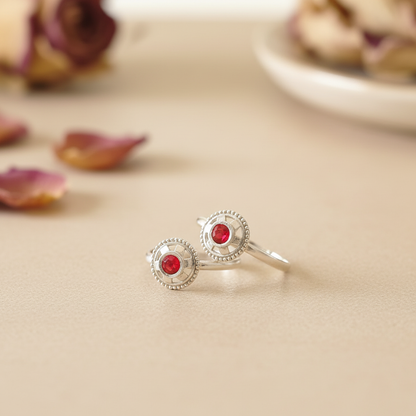 Red Stone Toe Ring