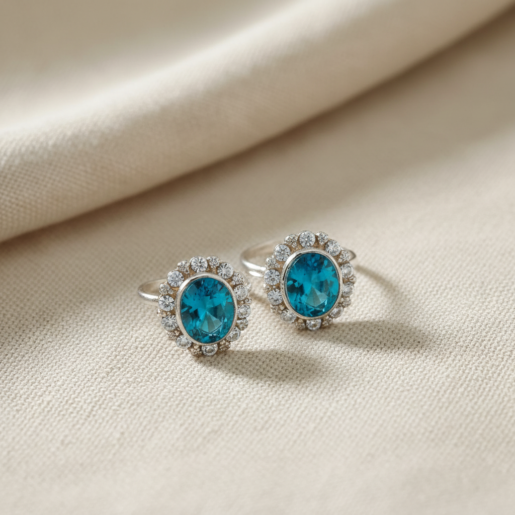 Ocean Blue Toe Rings