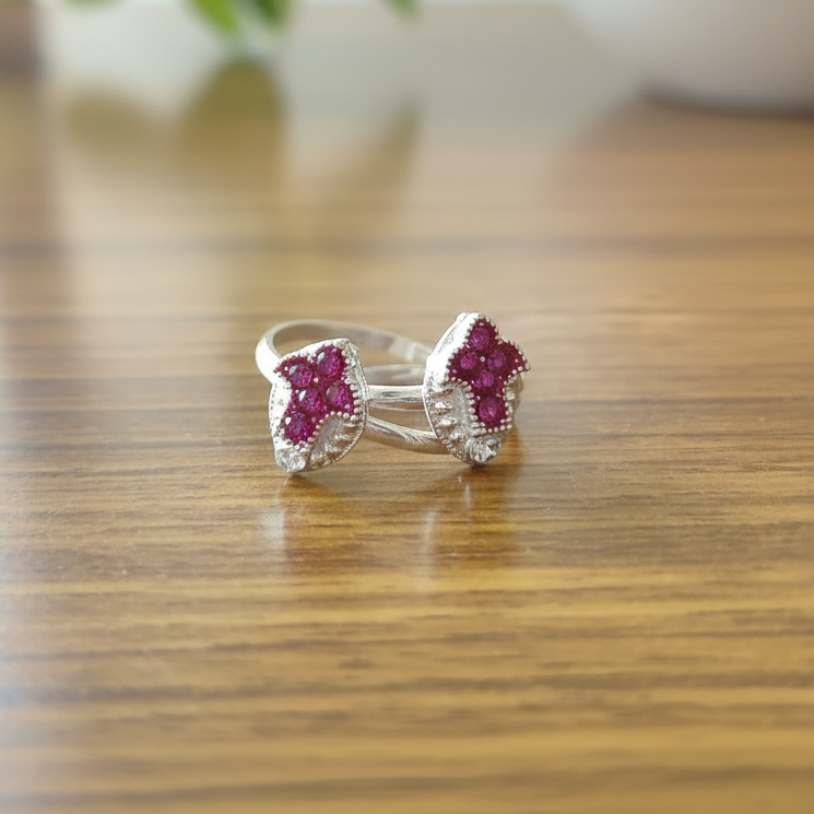 Marquise Cluster Ruby Toe Rings