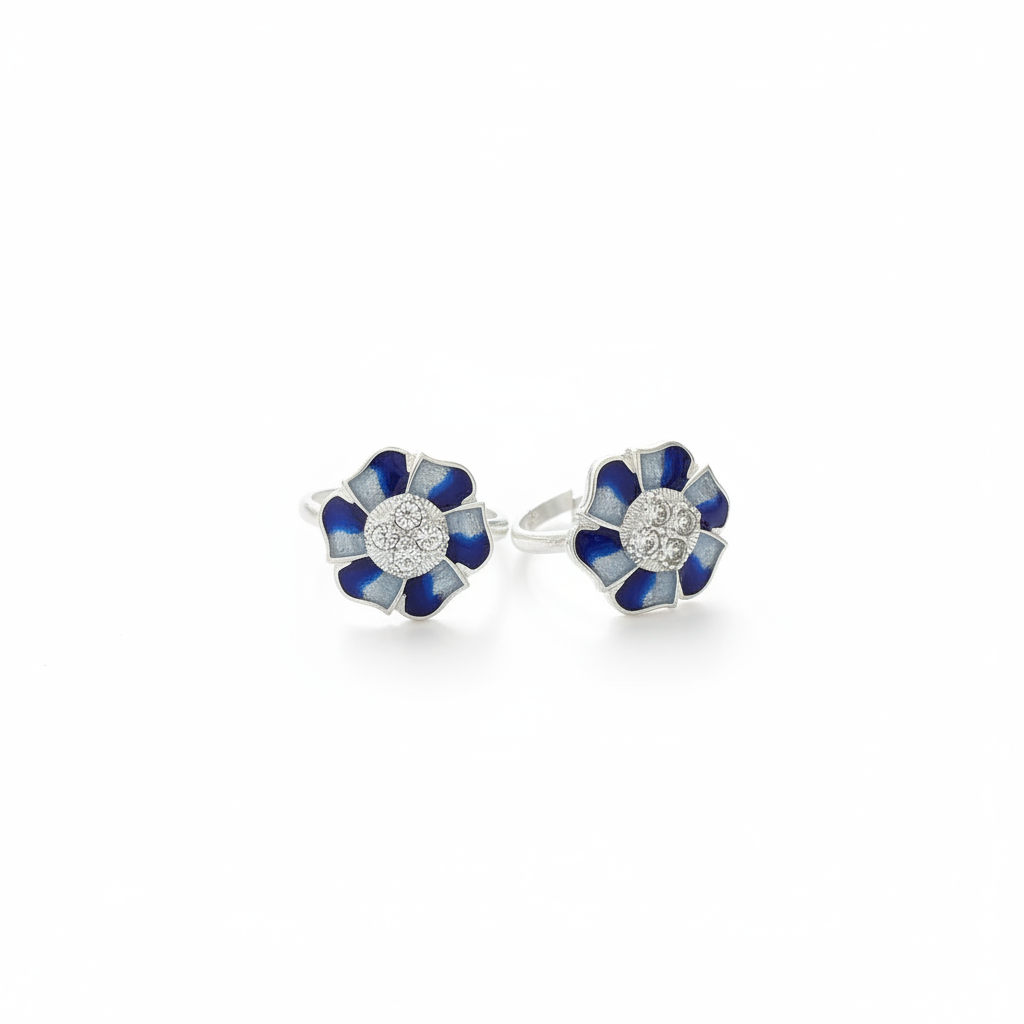 Meenakari Flower Toe Rings