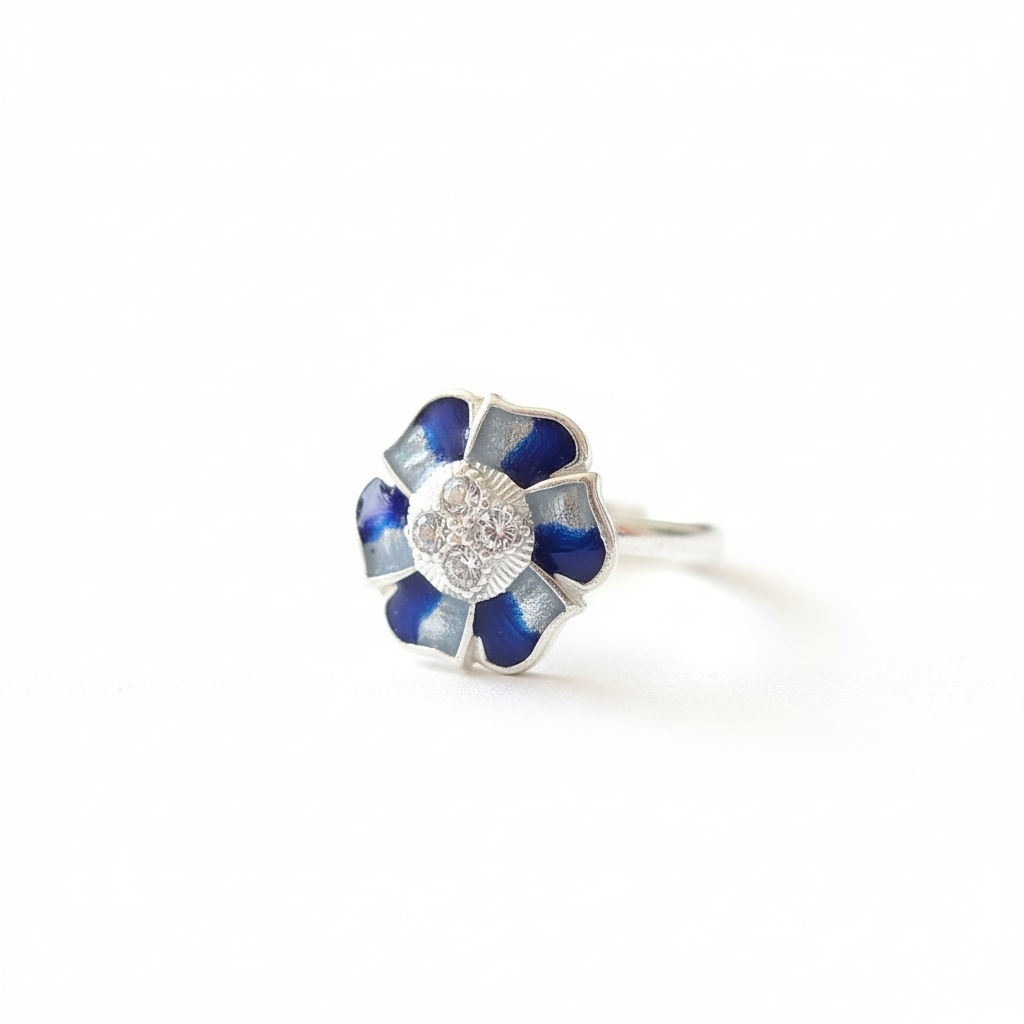 Meenakari Flower Toe Rings