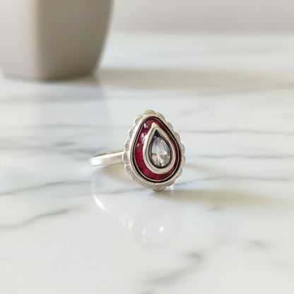 Red Teardrop Toe Ring
