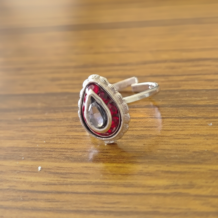 Red Teardrop Toe Ring