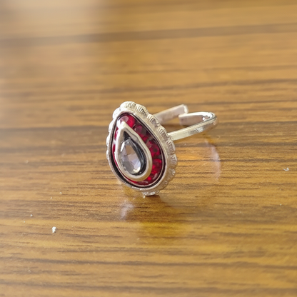 Red Teardrop Toe Ring