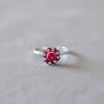 Pink flower toe ring