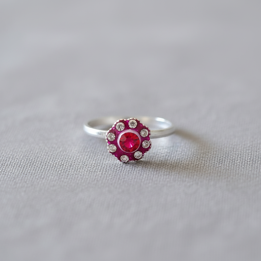 Pink flower toe ring